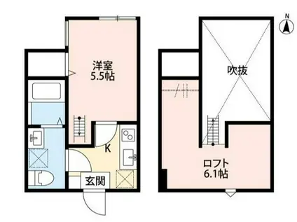 RUMAH K.L.2(1K/2階)の間取り写真