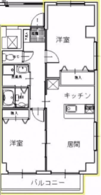 エクロール(2LDK/3階)の間取り写真