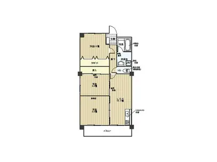 サンハイツいぼら(3LDK/4階)の間取り写真
