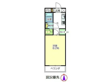 コーポコスモス(1K/4階)の間取り写真