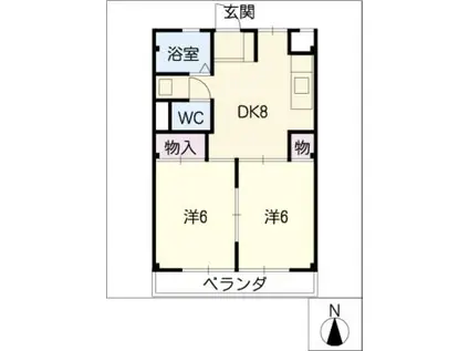 マンションオザキ(2DK/3階)の間取り写真