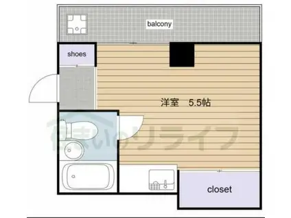 エレガンス三宿(ワンルーム/3階)の間取り写真