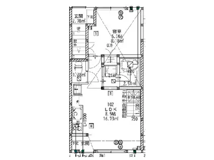アウローラ(1LDK/1階)の間取り写真