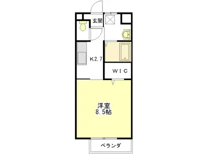 ノッテ ステラータ(1K/2階)の間取り写真