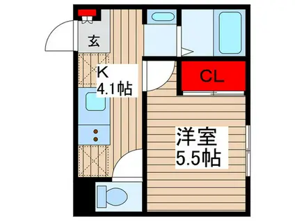 パークステュディオ胡録台(1K/3階)の間取り写真