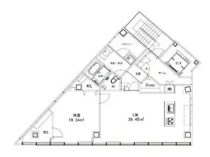 VILLA YUA(1LDK/3階)の間取り写真