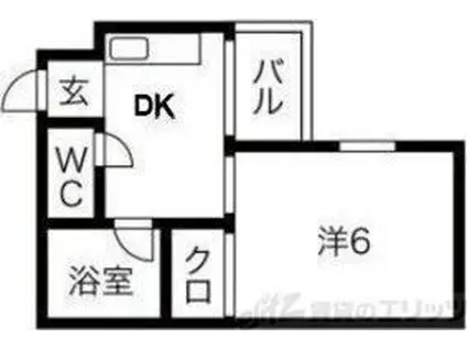 興栄ビル(1DK/1階)の間取り写真