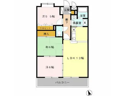 ル・グラン(3LDK/1階)の間取り写真