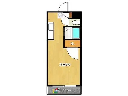 江崎ガーデンビル(ワンルーム/4階)の間取り写真