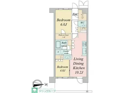 トラープランド蒼麗館(2LDK/2階)の間取り写真