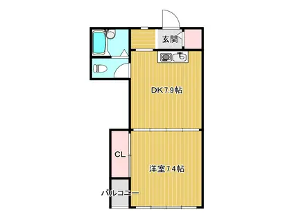 メゾン音羽(1DK/2階)の間取り写真