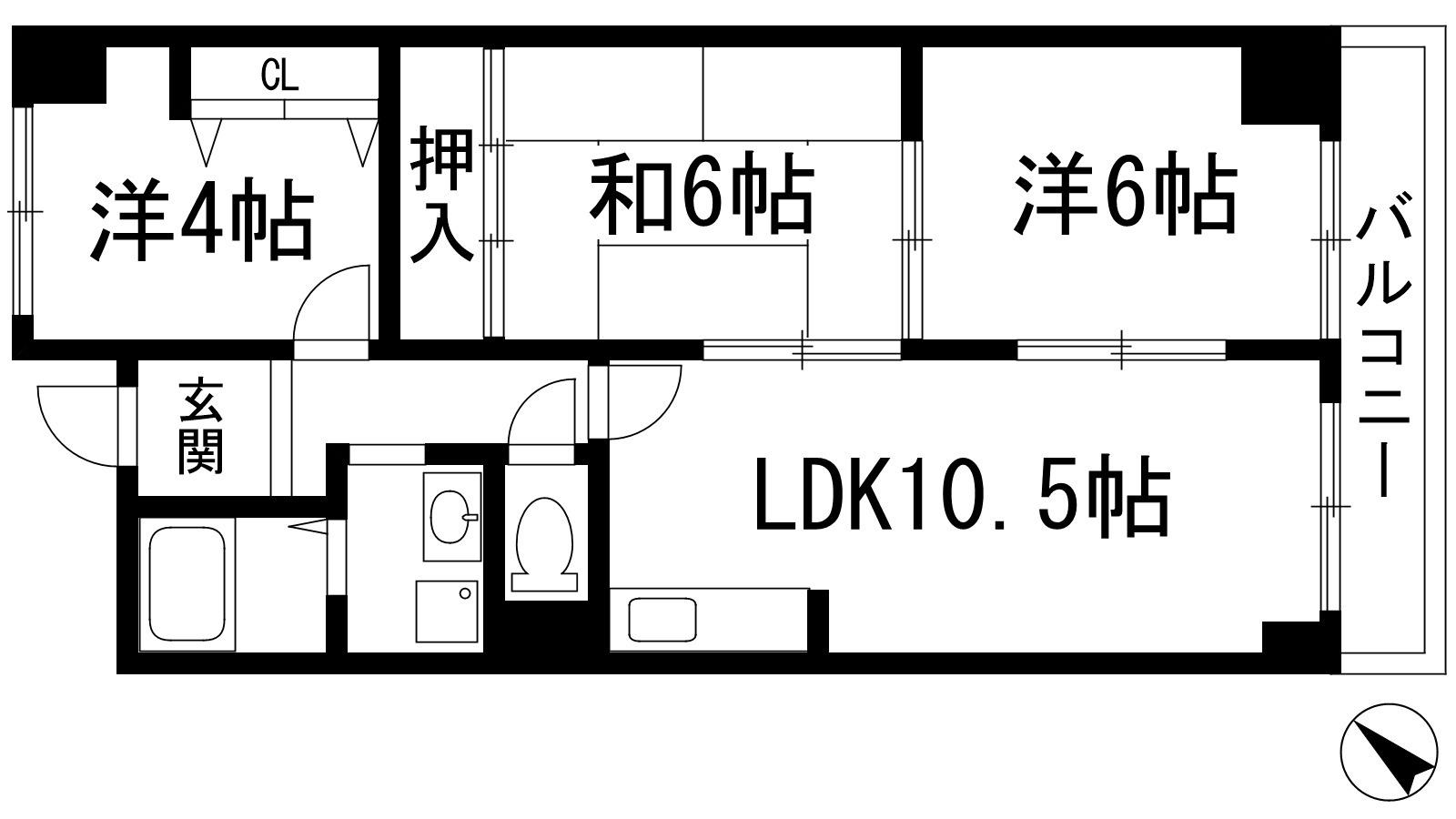 グリーンヒル池田(3LDK/2階)の間取り写真