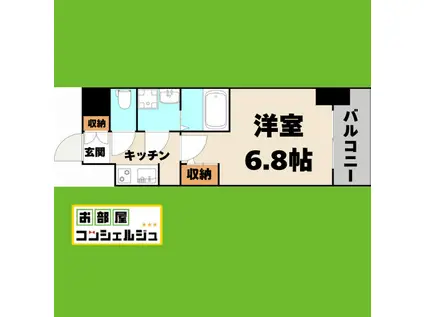 オーキッドレジデンス鶴舞(1K/6階)の間取り写真