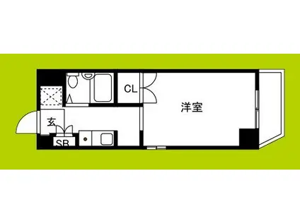 メゾンフロンティア(ワンルーム/2階)の間取り写真