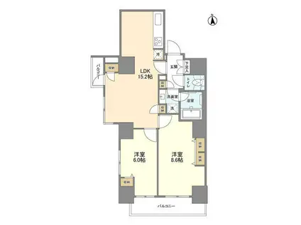 エムレジデンス渋谷神泉(2LDK/16階)の間取り写真