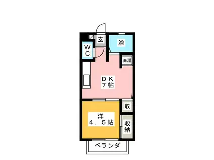 グランヒル湘南(1DK/2階)の間取り写真