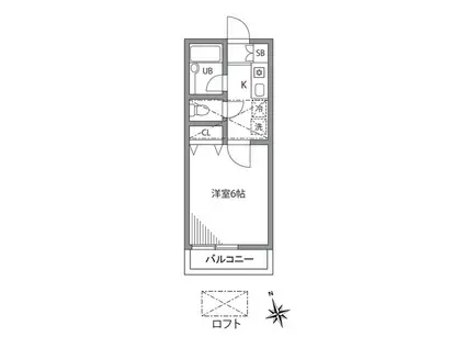 つつじヶ丘ビレッジ(1K/1階)の間取り写真
