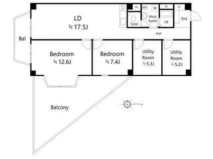 カサ・フェニックス北野(3LDK/2階)の間取り写真