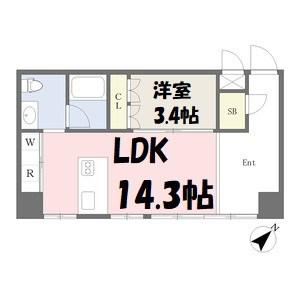 コレクション名駅III(1LDK/6階)の間取り写真