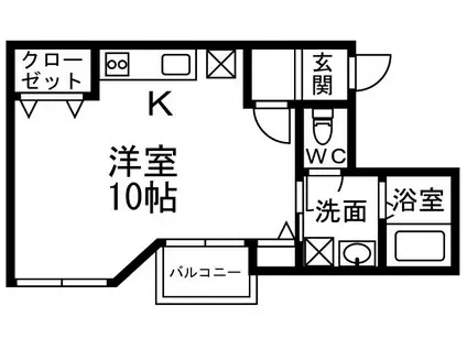 TKビル(ワンルーム/5階)の間取り写真