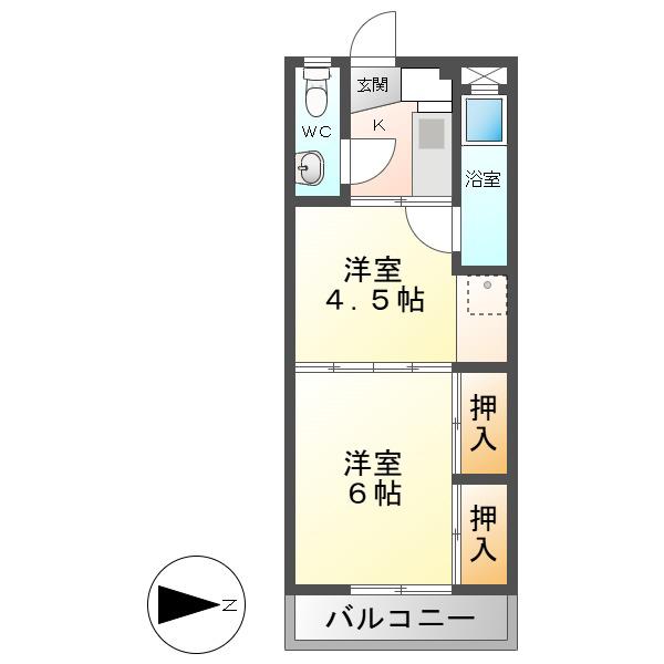 NASTAN MITTEN(2K/3階)の間取り写真