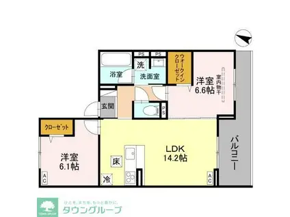 マルシェル館浦和美園(2LDK/2階)の間取り写真