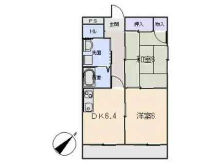 グランデージSUMI(2DK/2階)の間取り写真