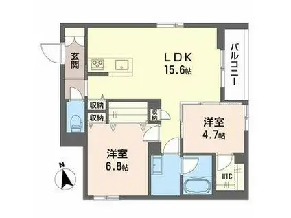 SAMAISON神通町(2LDK/1階)の間取り写真