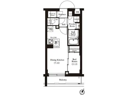 アーバンパーク方南町II(1DK/3階)の間取り写真
