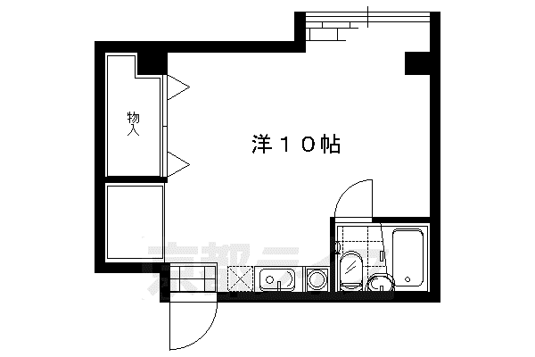 コスモプラザ(ワンルーム/3階)の間取り写真