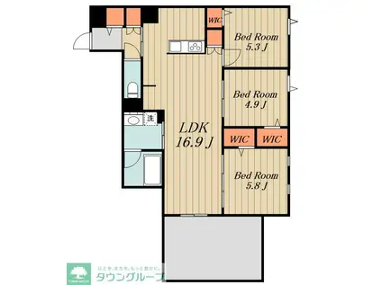 レガリア(3LDK/5階)の間取り写真