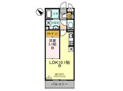 プレミール(1LDK/2階)の間取り写真