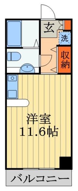 チハヤアネックス(ワンルーム/6階)の間取り写真