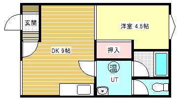 ブライト175(1DK/2階)の間取り写真