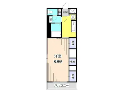 リブリ・CALME-UN カルムアン(1K/2階)の間取り写真