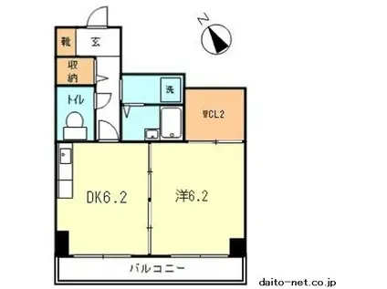 KOURT K1(1SDK/13階)の間取り写真