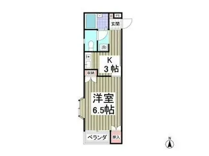 ジャストハイツA(1K/1階)の間取り写真