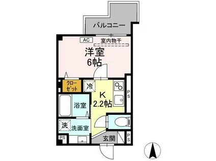 SKEY RESIDENCE元住吉(1K/1階)の間取り写真