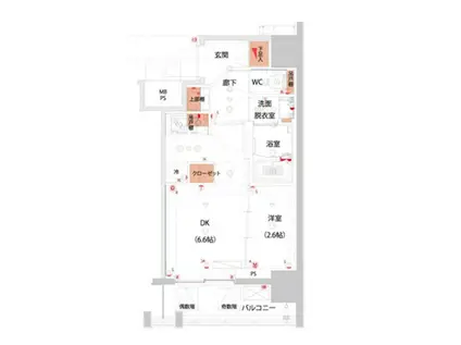 ハーモニーレジデンス山手大塚ザ・ガーデン(1DK/9階)の間取り写真