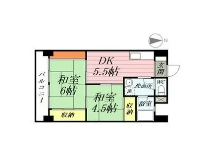 ハイタウンみずほII(2DK/9階)の間取り写真