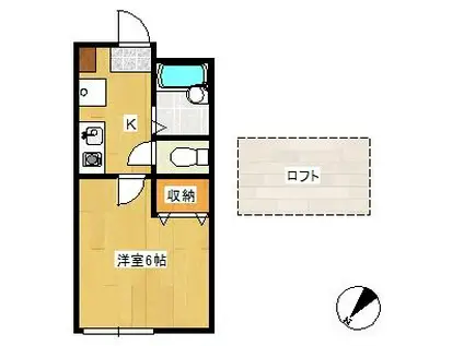 ラプリュス葛西(1K/2階)の間取り写真