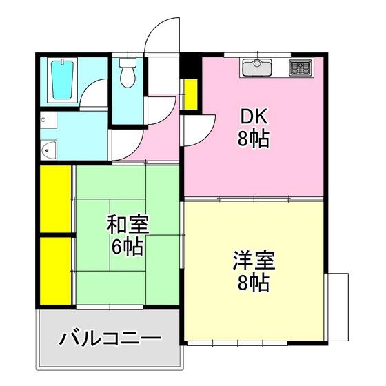 セゾンマツシマI(2DK/1階)の間取り写真