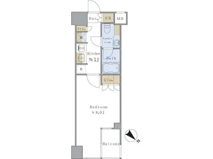 ブリリアイスト千駄ヶ谷(1K/6階)の間取り写真