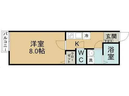 ラプラス小松島(1K/1階)の間取り写真