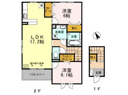 マイレコートII(2LDK/2階)の間取り写真