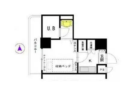 エグゼクティブ代官山(ワンルーム/9階)の間取り写真