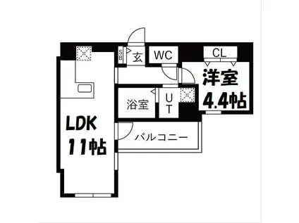 ザ・レジデンスパーク栄(1LDK/8階)の間取り写真