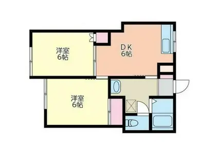 ヴィヴィットヒル(2DK/3階)の間取り写真