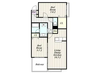 ドルフ南本宿II(2LDK/3階)の間取り写真