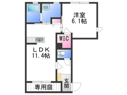 シャーメゾンふじいI(1LDK/1階)の間取り写真